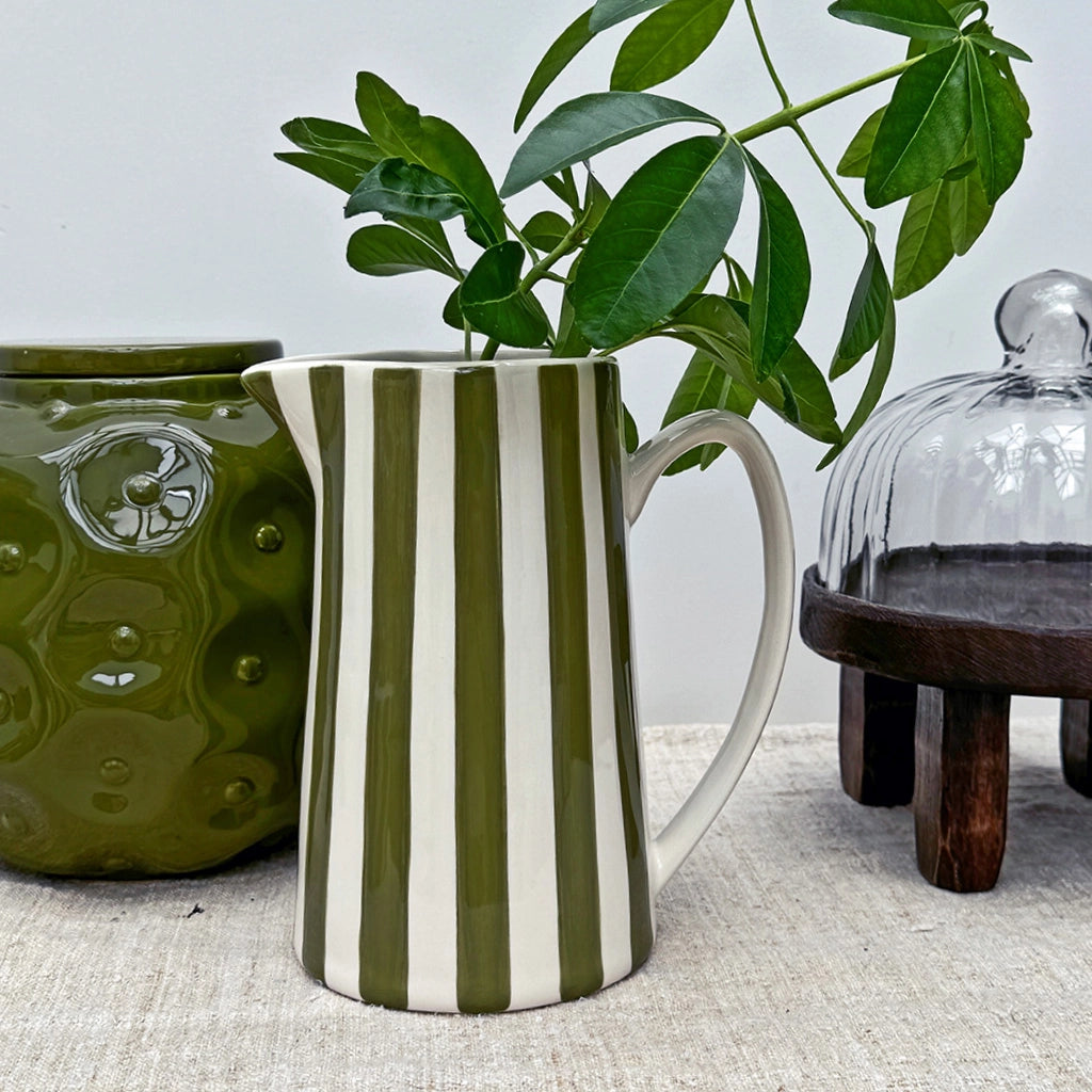 Pichet à rayures : vert