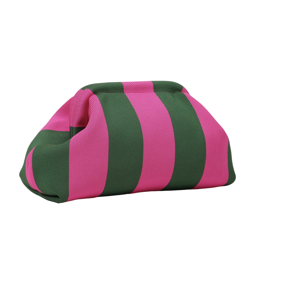 Pochette rayée vert et rose