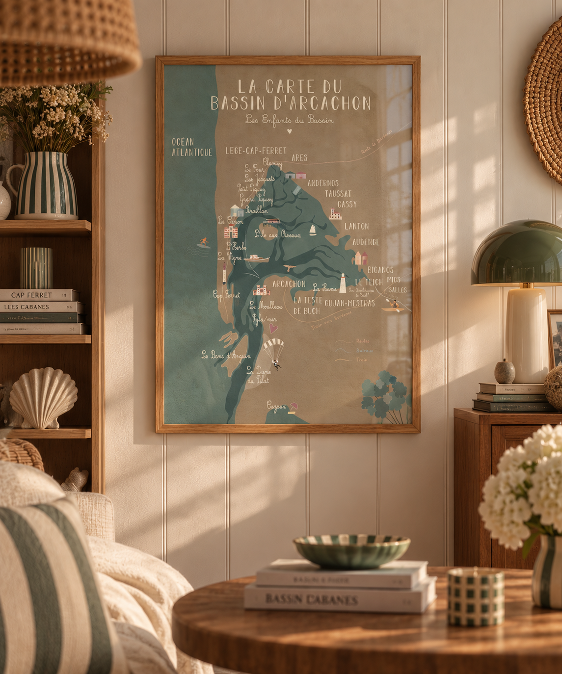 La Carte du Bassin d'Arcachon (kaki)