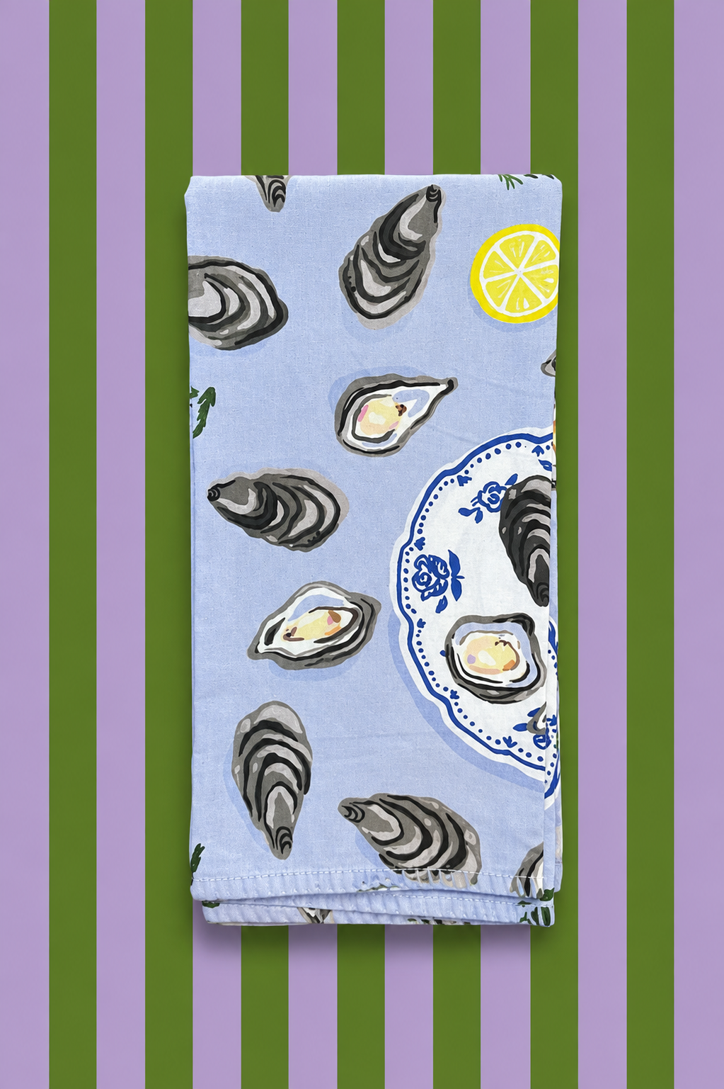 Torchon Huîtres et citrons