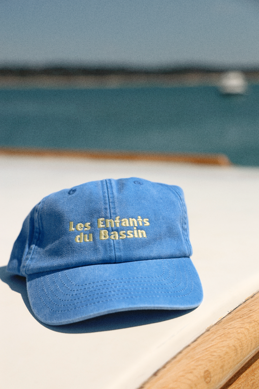 Casquette adulte - Bleue broderie jaune