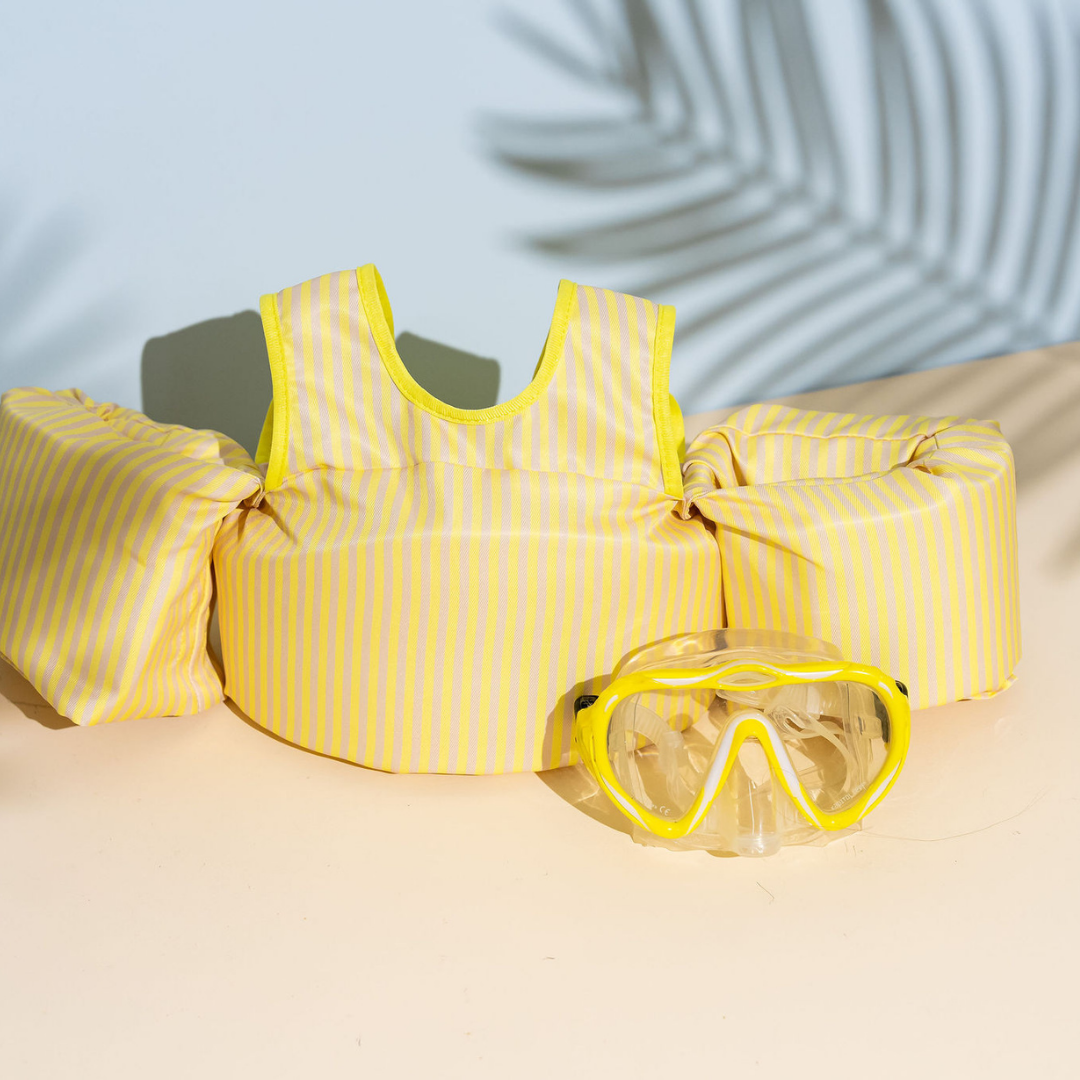 Bouée gilet enfant Rayures jaunes (11-23 kg)