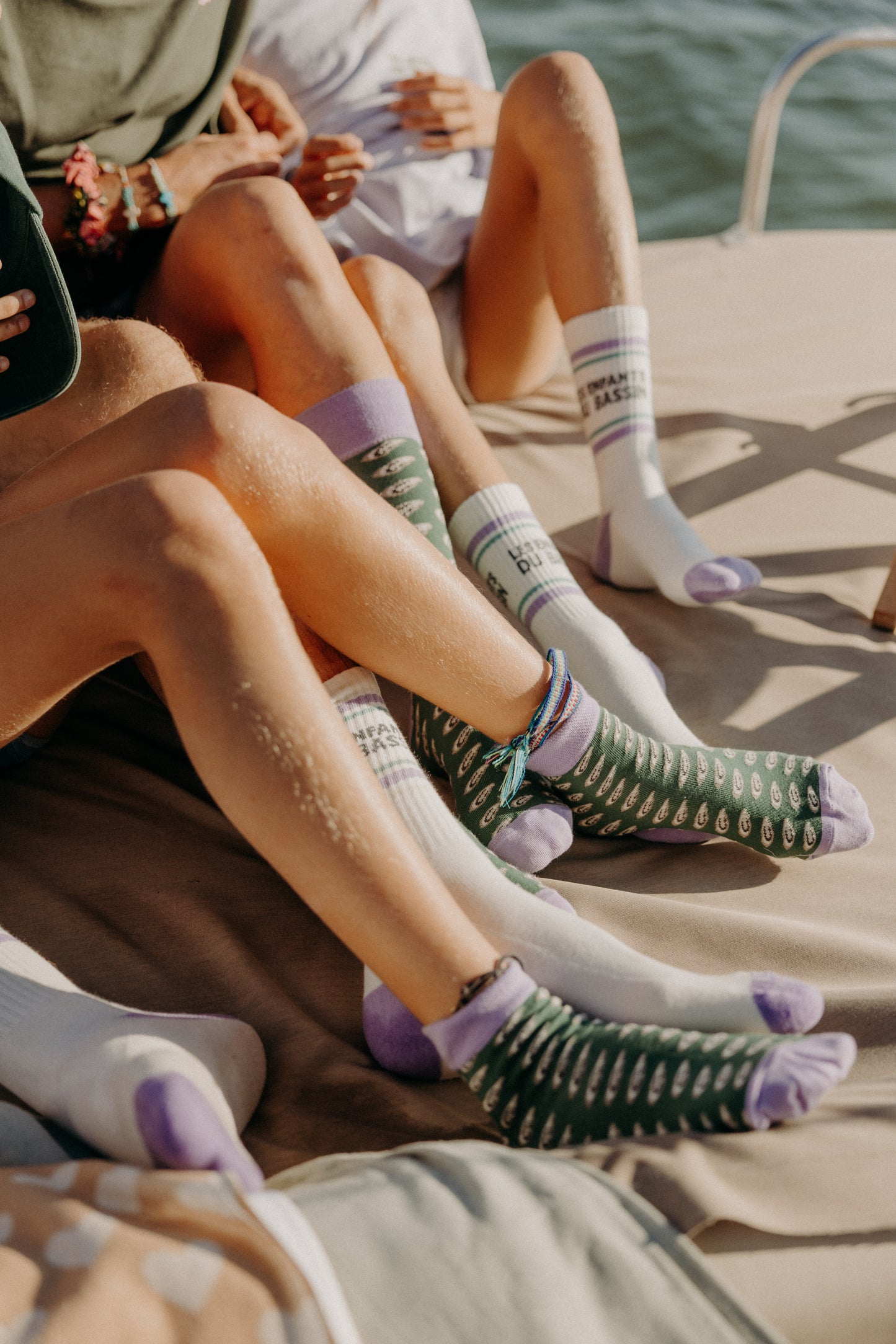 Chaussettes Petites huîtres - vert et violet