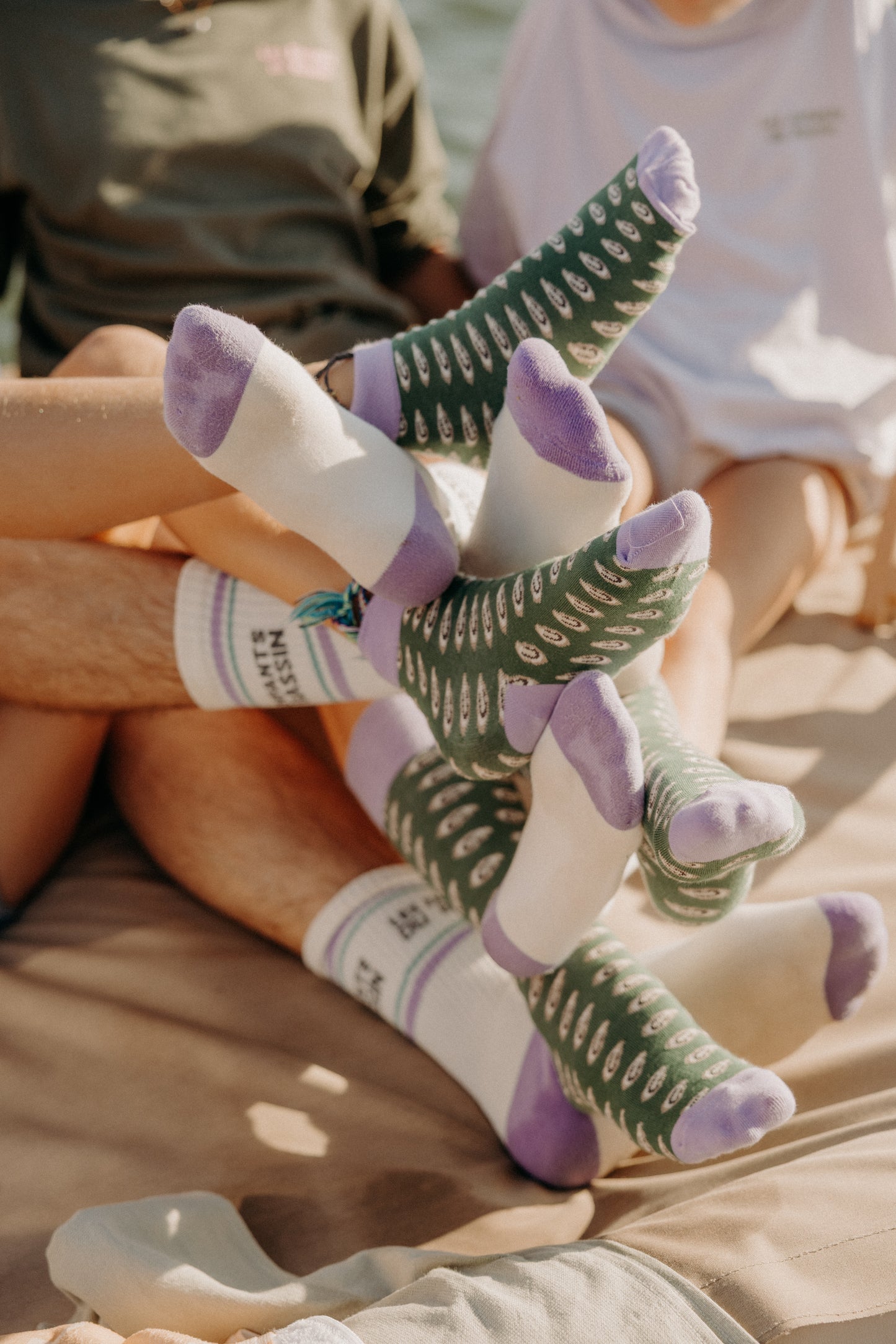 Chaussettes Petites huîtres - vert et violet