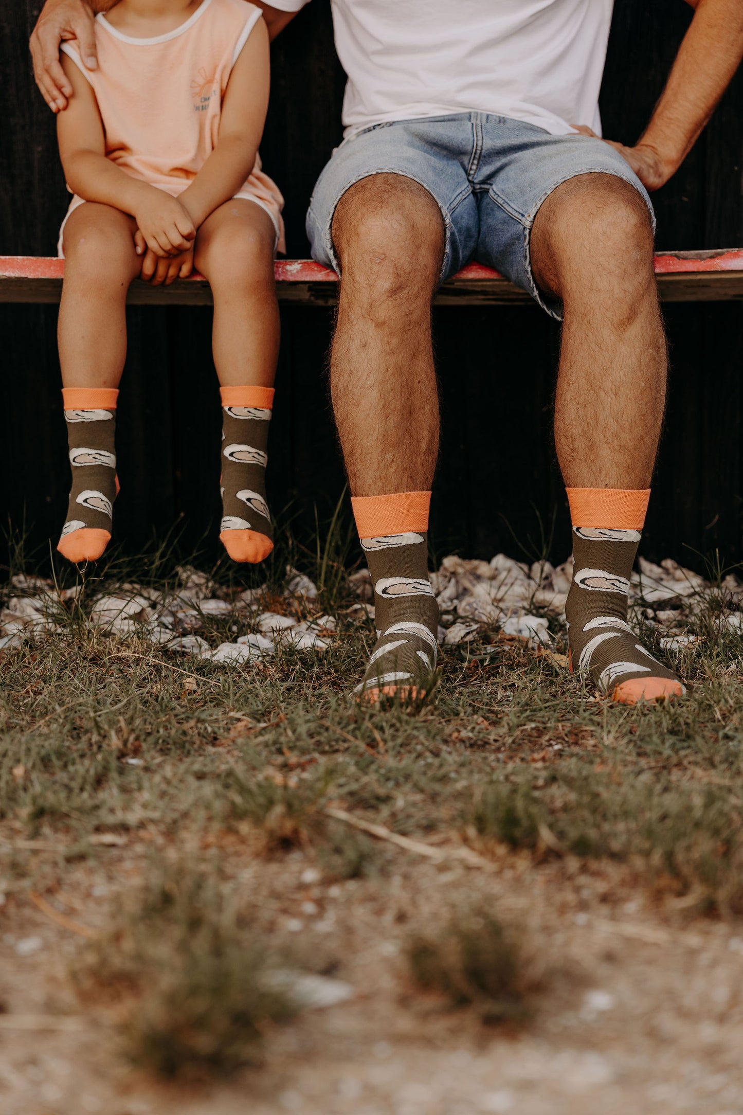 Chaussettes Huîtres - Vert/Orange
