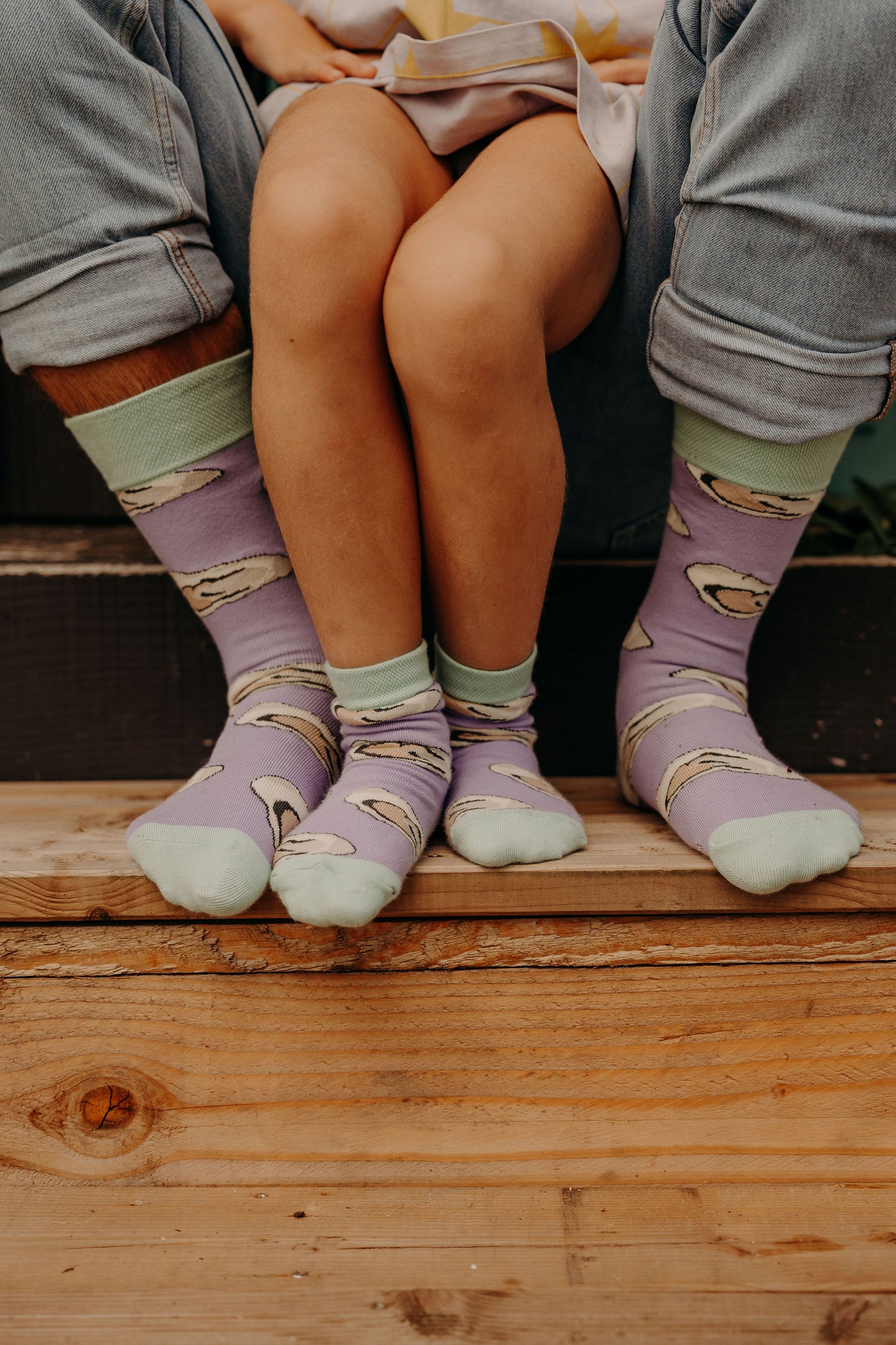 Chaussettes Huîtres - Menthe/Mauve