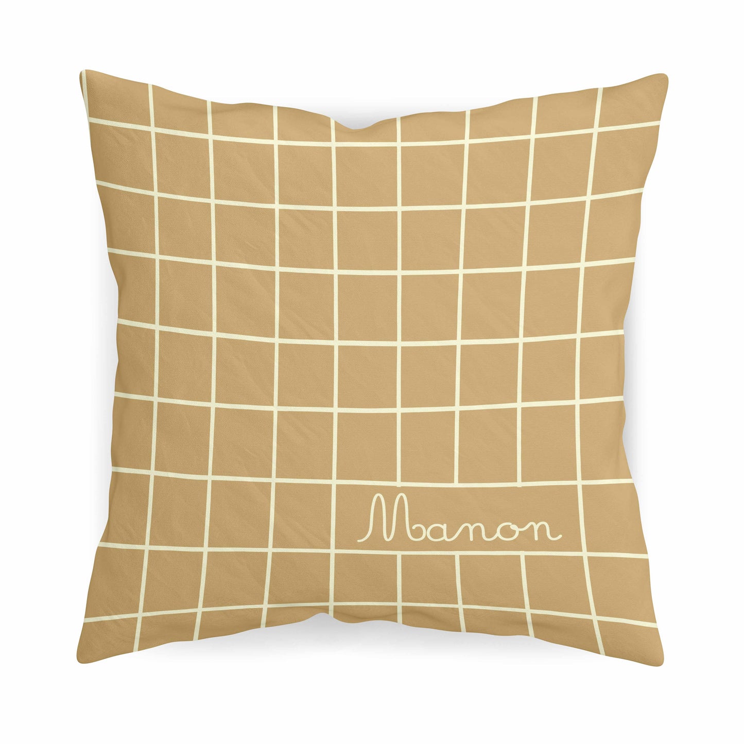 Coussin Personnalisable - Les Carreaux - moutarde