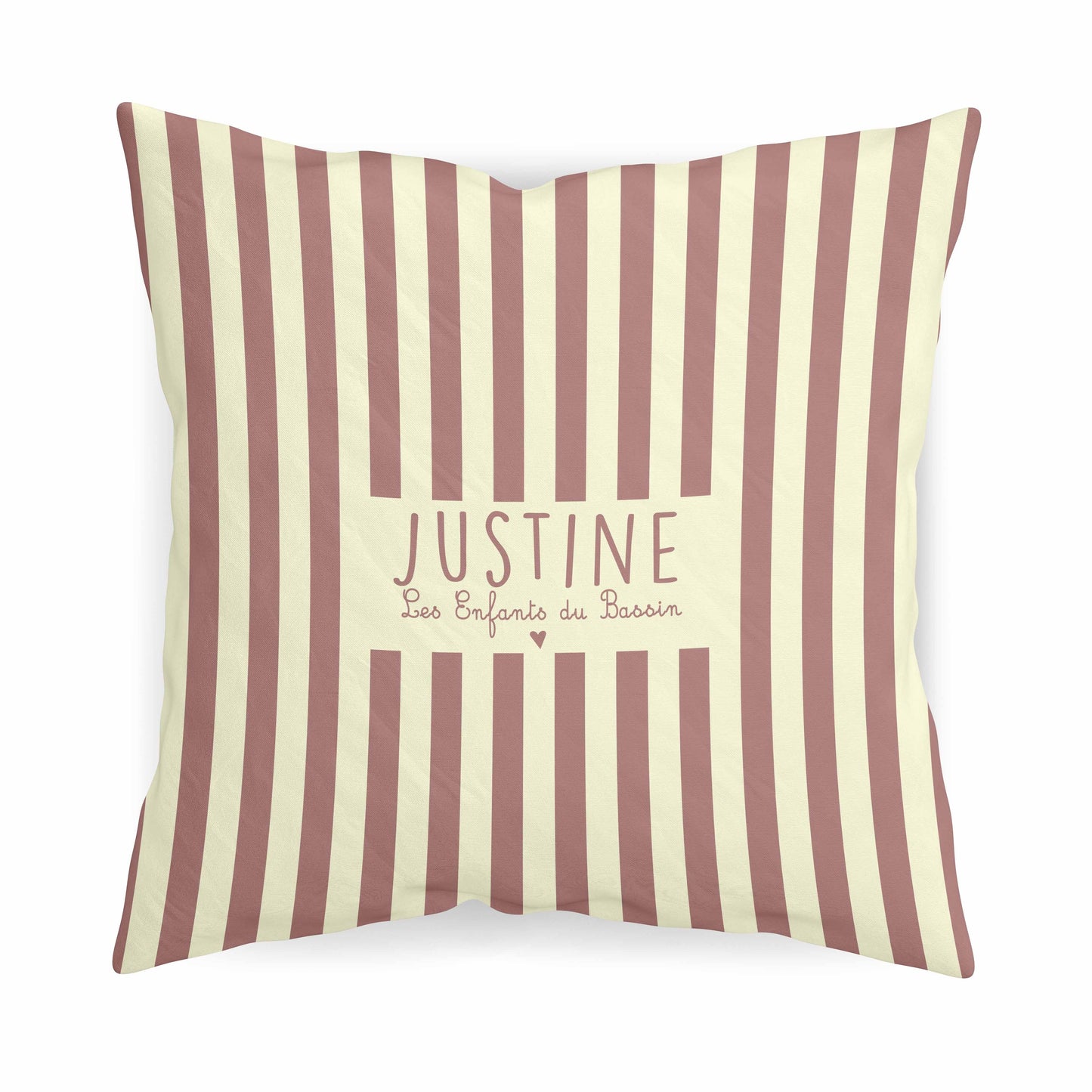 Coussin Personnalisable - Le rayé vieux rose
