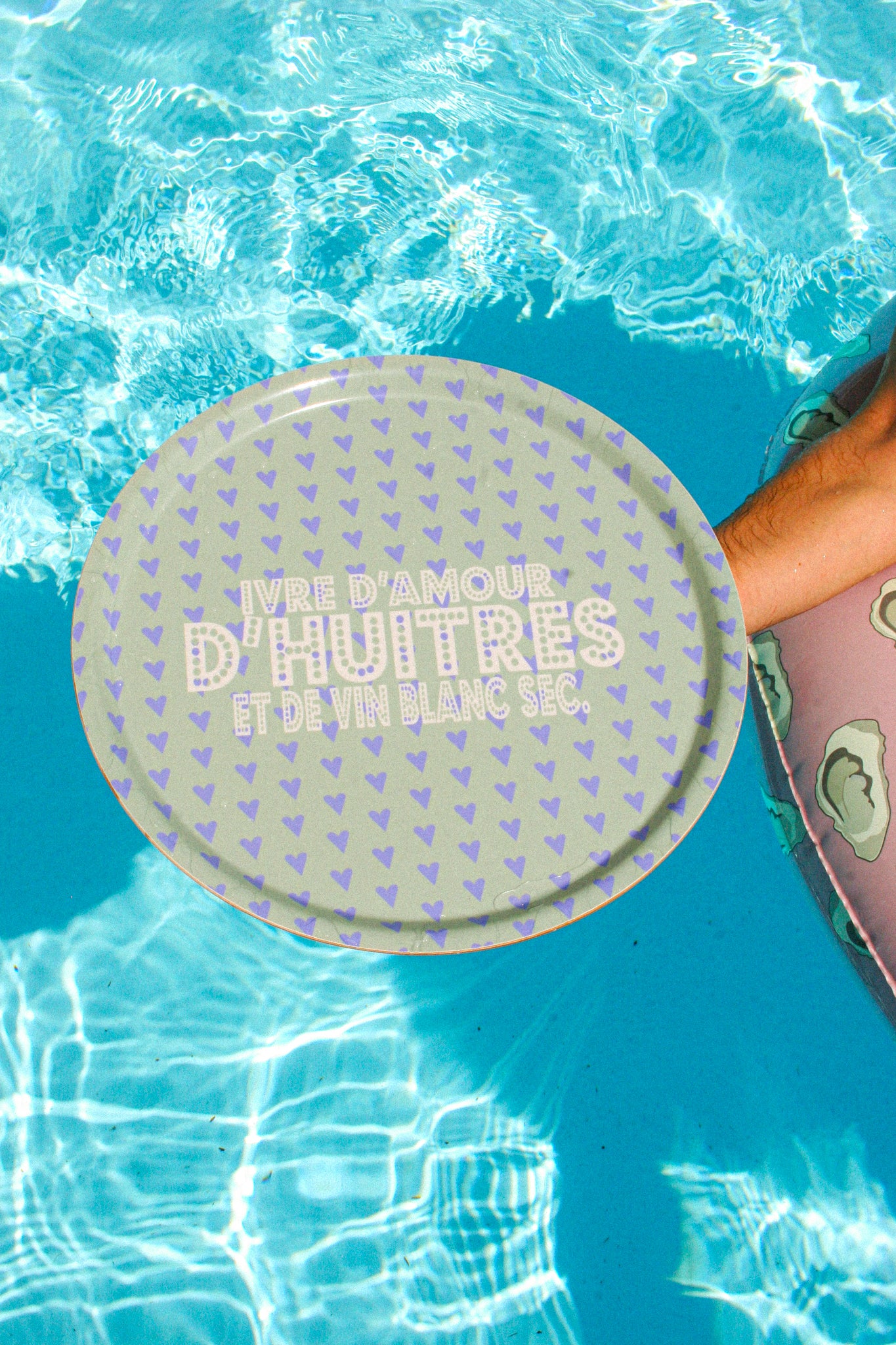 Plateau en bois : Ivre d'amour 42cm