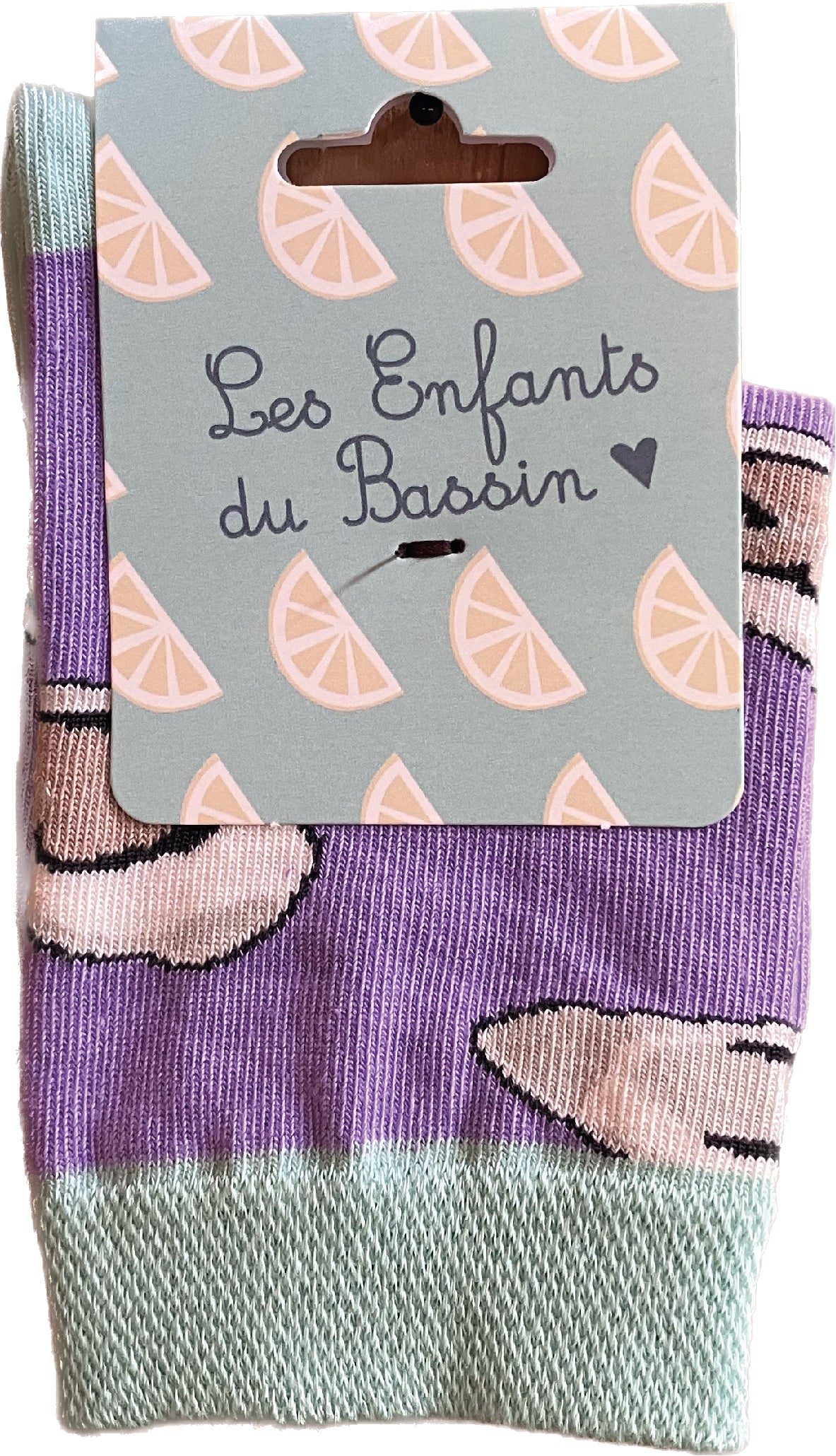 Chaussettes Huîtres - Menthe/Mauve