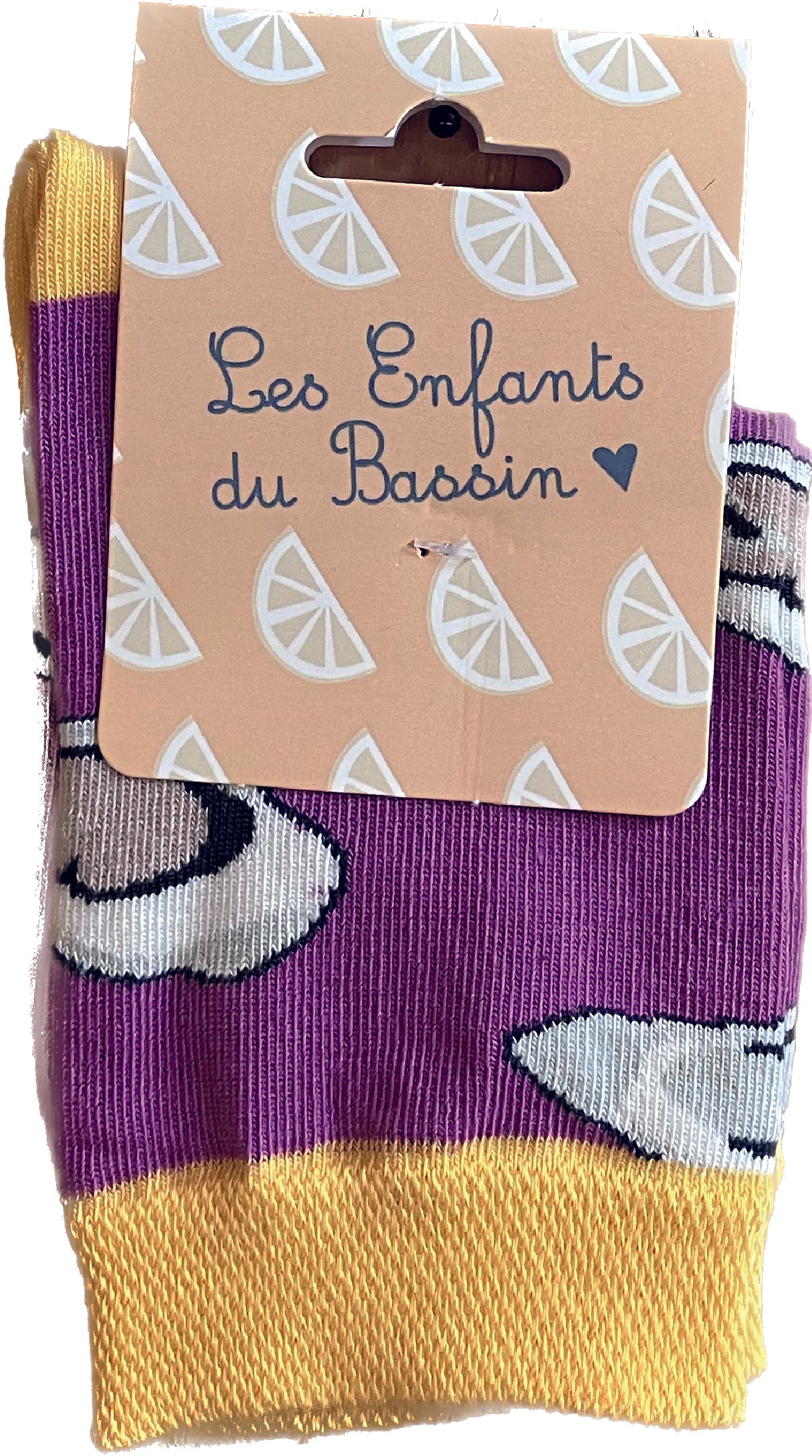 Chaussettes Huîtres - Jaune/Violet