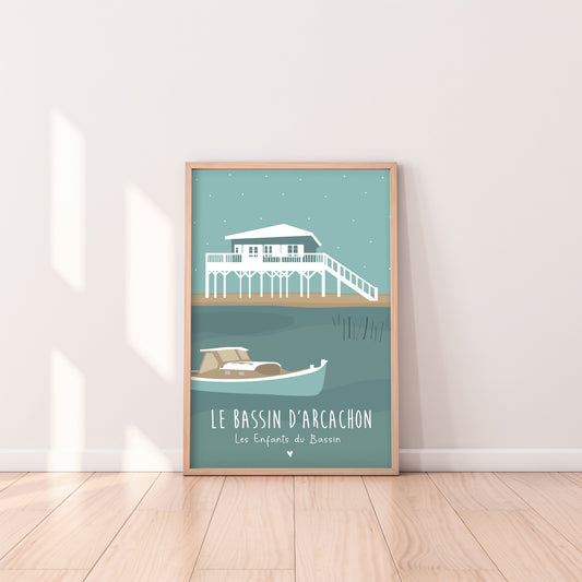 affiche bassin d'arcachon pinasse