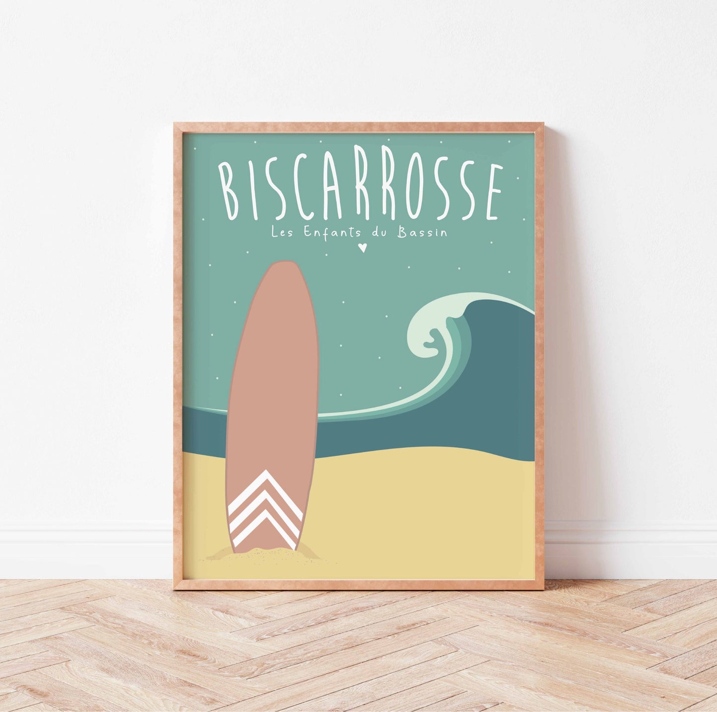 affiche biscarosse plage surf bassin arcachon