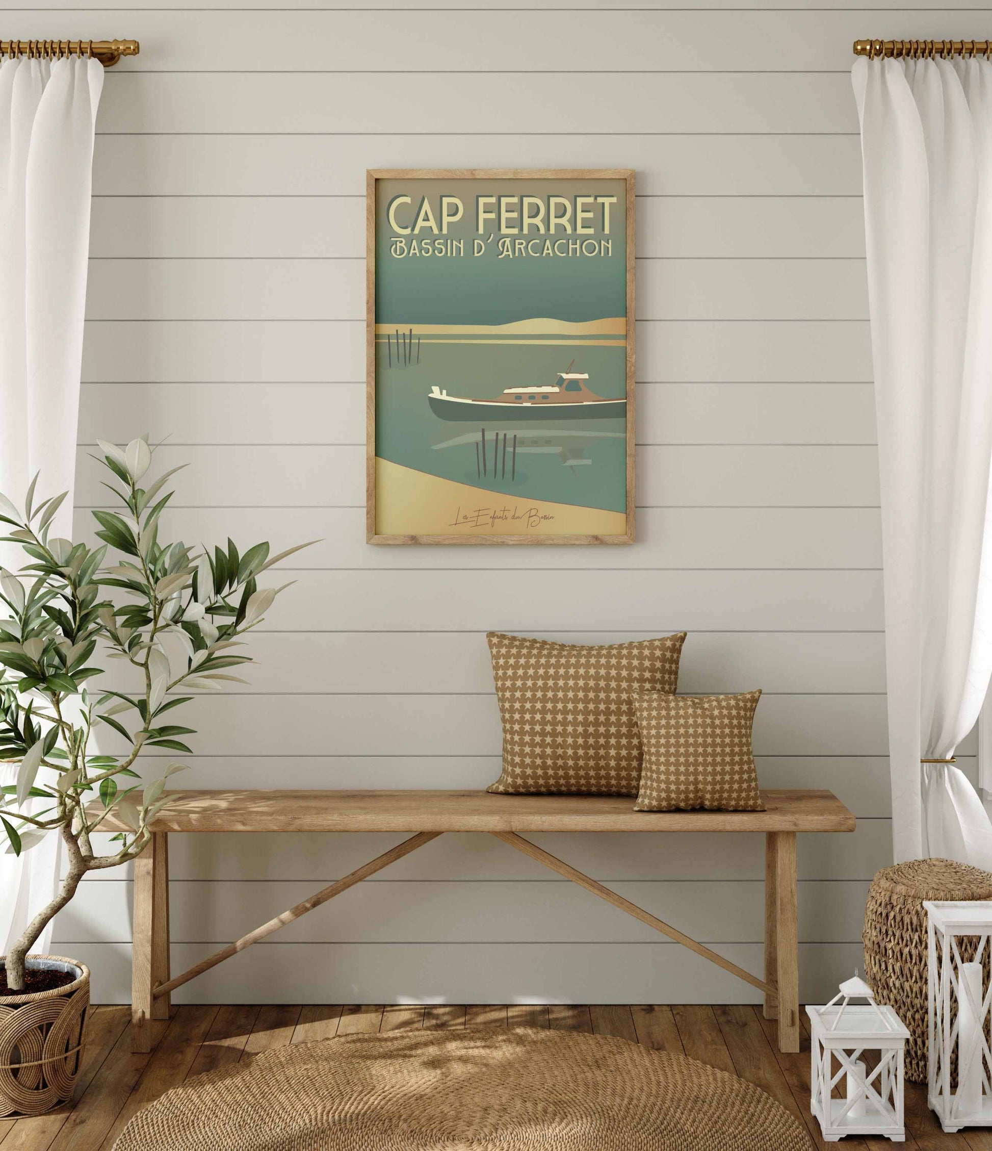 affiche le cap ferret vintage arcachon