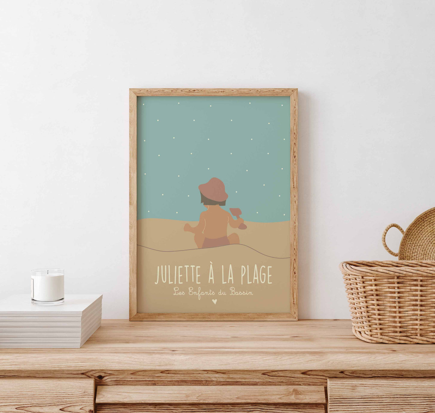 Juliette à la plage (personnalisable à partir d'une photo)