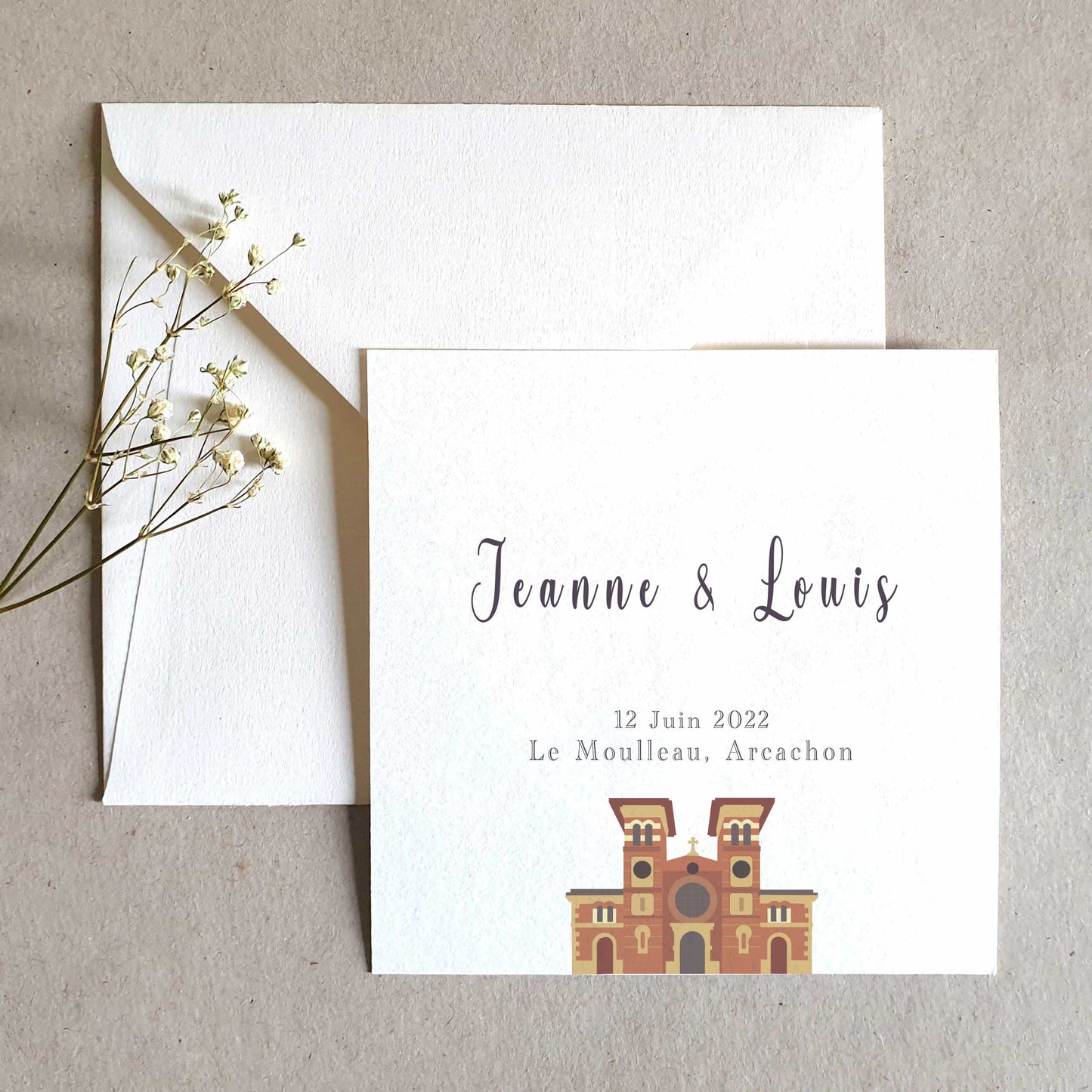 faire part mariage église moulleau