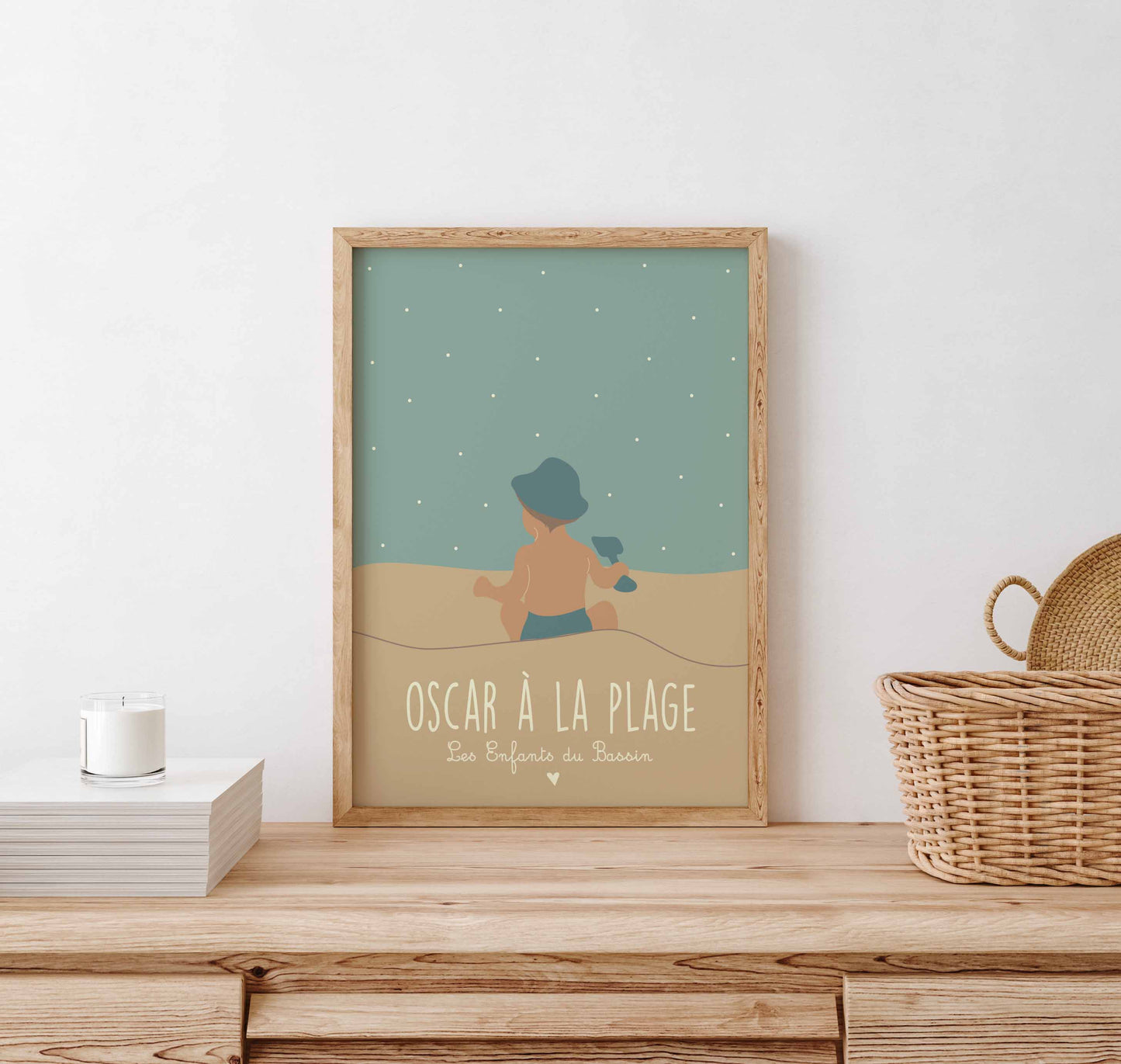 Oscar à la plage (personnalisable à partir d'une photo)