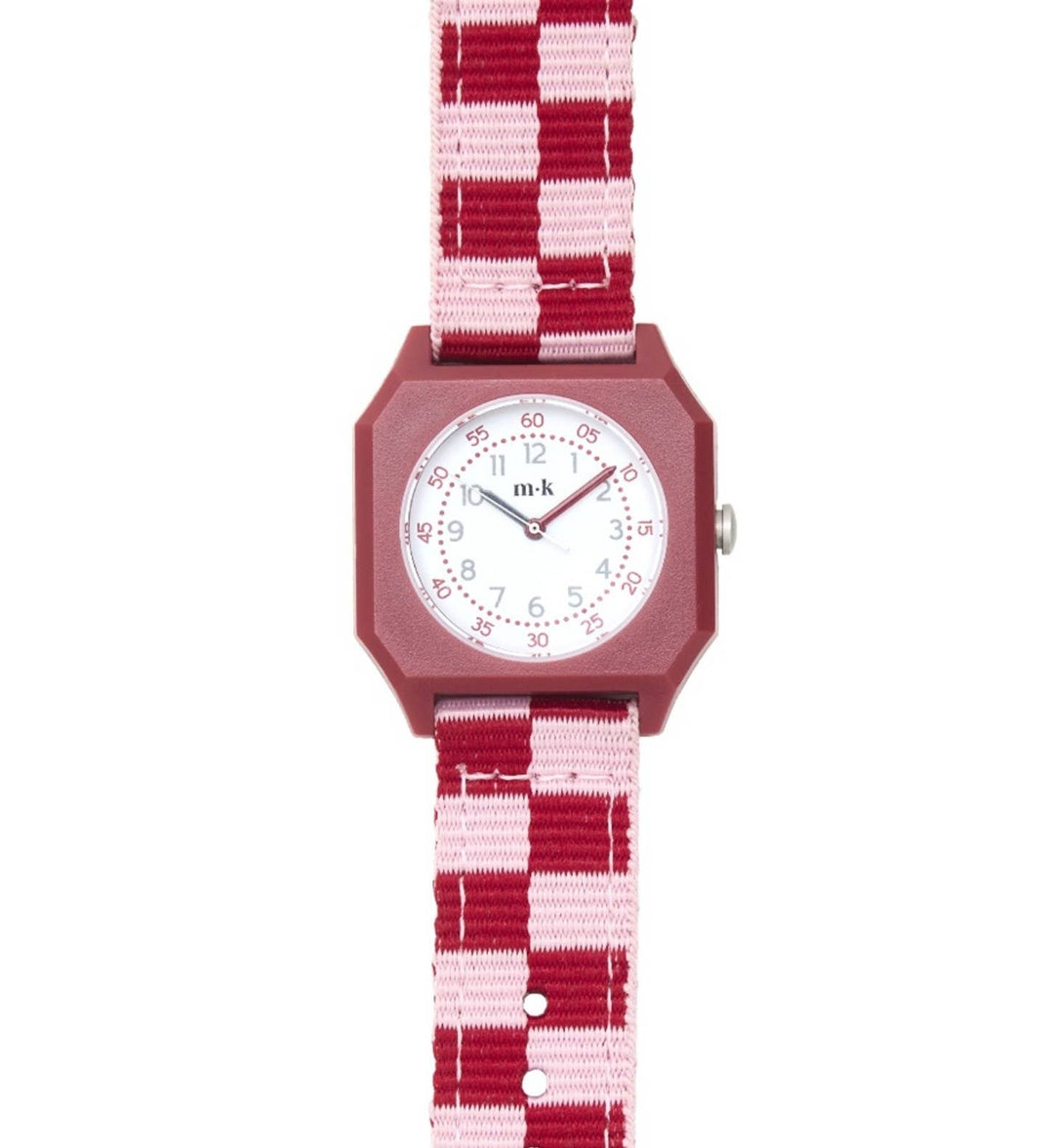 Montre enfant Raspberry Icecream damier rose et rouge