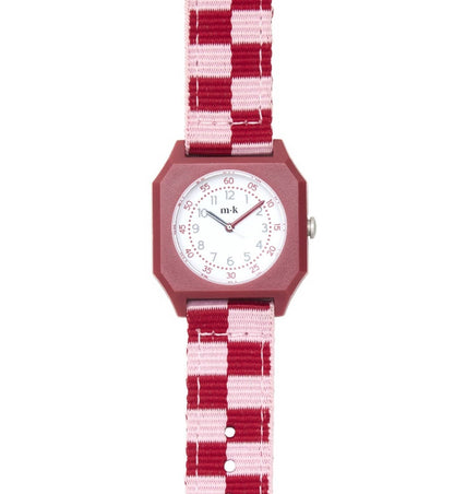 Montre enfant Raspberry Icecream damier rose et rouge