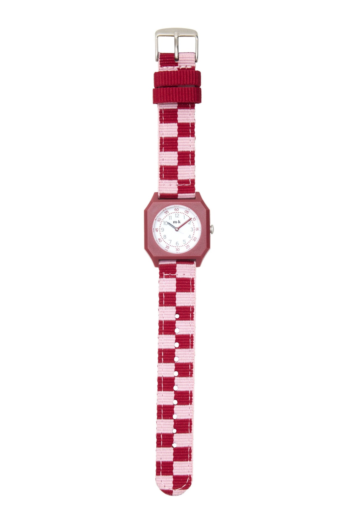 Montre enfant Raspberry Icecream damier rose et rouge