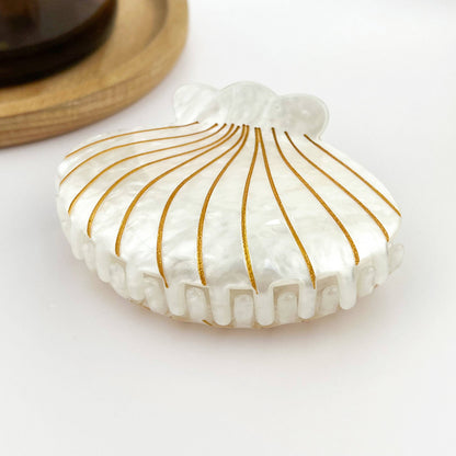 Pince à cheveux Coquillage nacré blanc