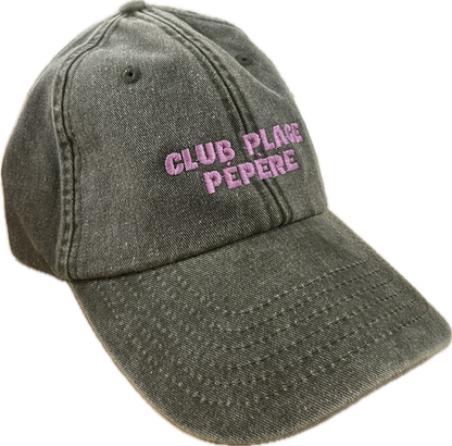 Casquette adulte - Grise broderie mauve