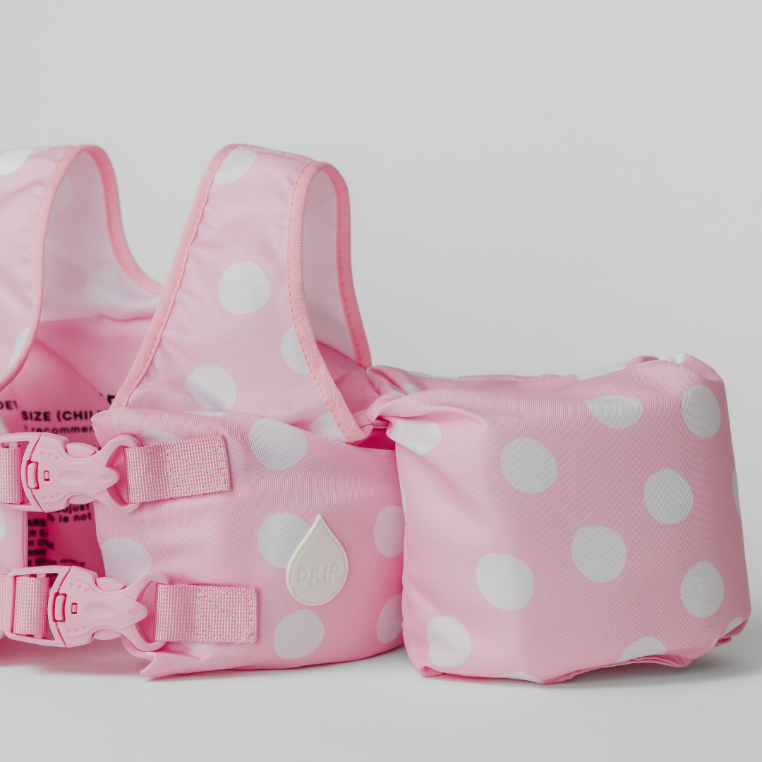 Bouée gilet enfant Pois roses (11-23 kg)