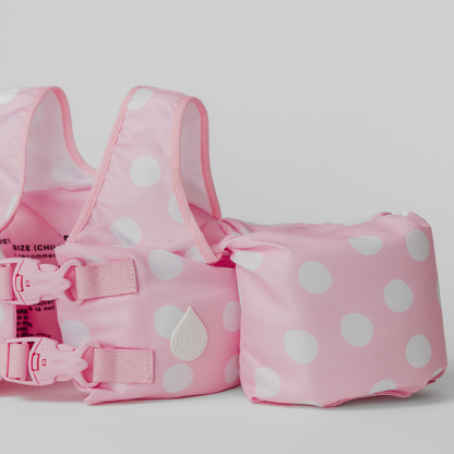 Bouée gilet enfant Pois roses (11-23 kg)