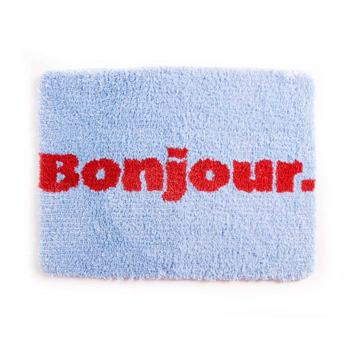 Tapis de bain Bonjour bleu clair