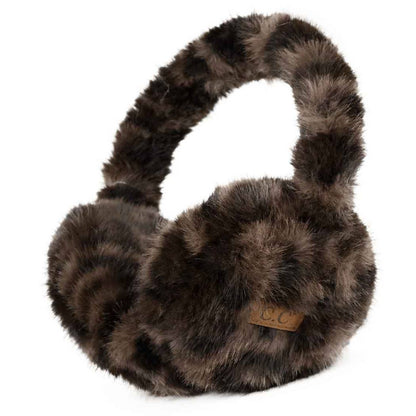 Cache-oreilles en fausse fourrure léopard