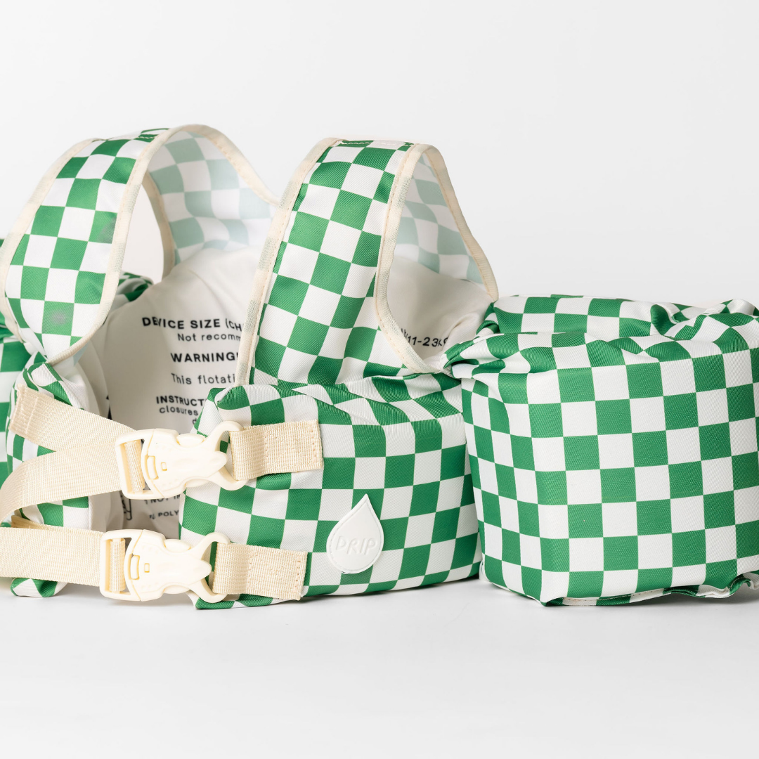 Bouée gilet enfant Carreaux verts (11-23 kg)