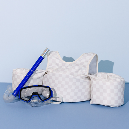 Bouée gilet enfant Carreaux crème (11-23 kg)