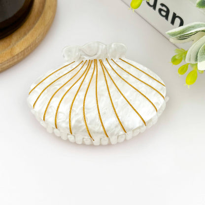 Pince à cheveux Coquillage nacré blanc