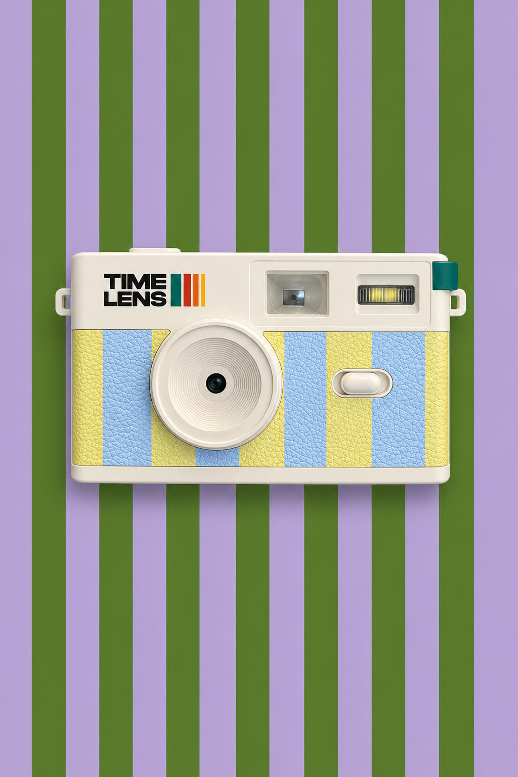 Appareil photo Timelens - rayé bleu et jaune
