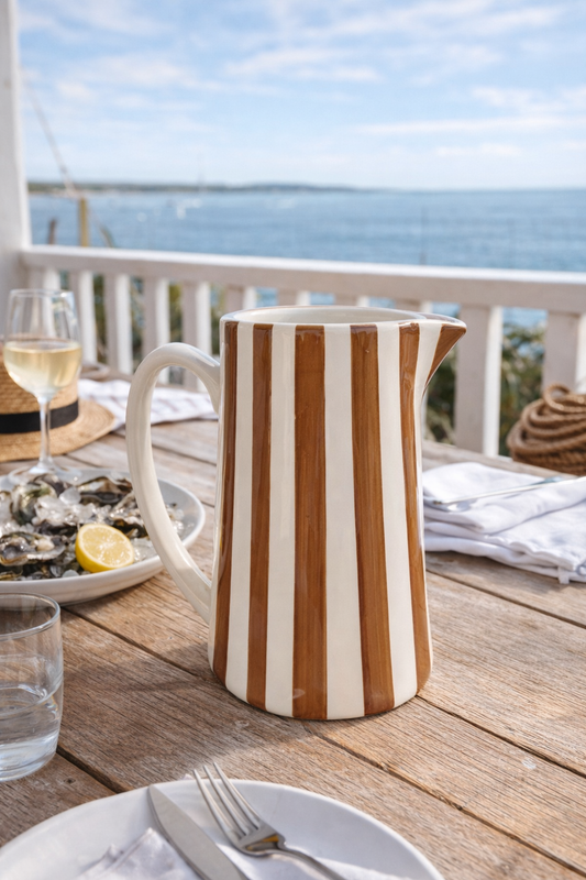 Pichet à rayures : marron