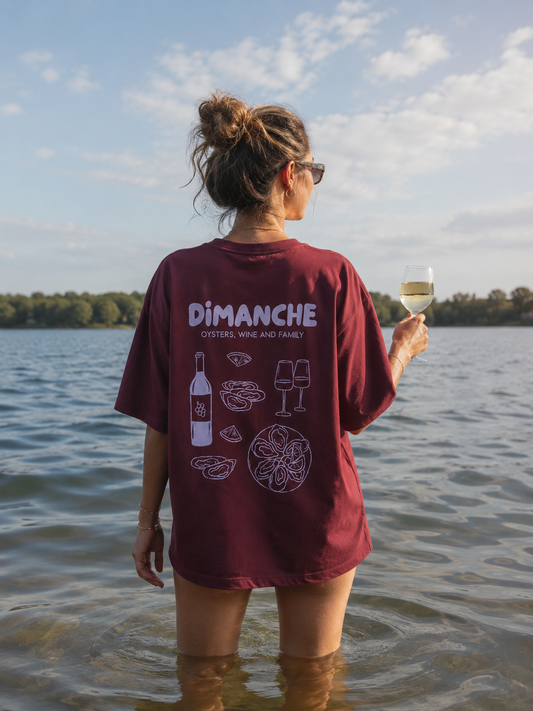 Le T-shirt "Dimanche" - Prune