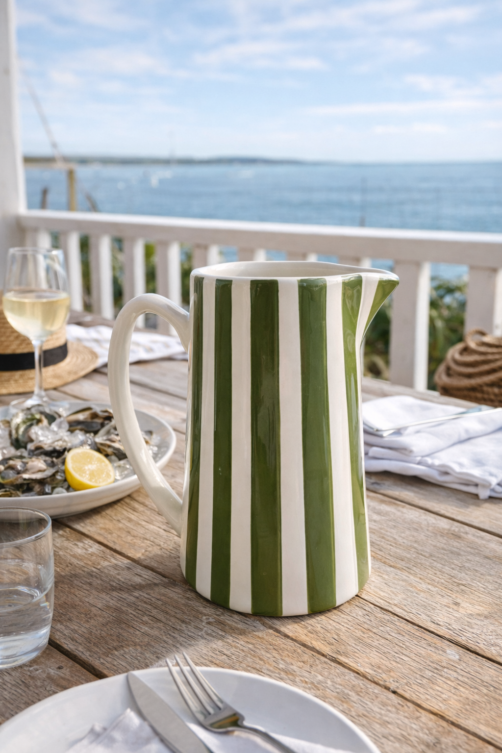 Pichet à rayures : vert