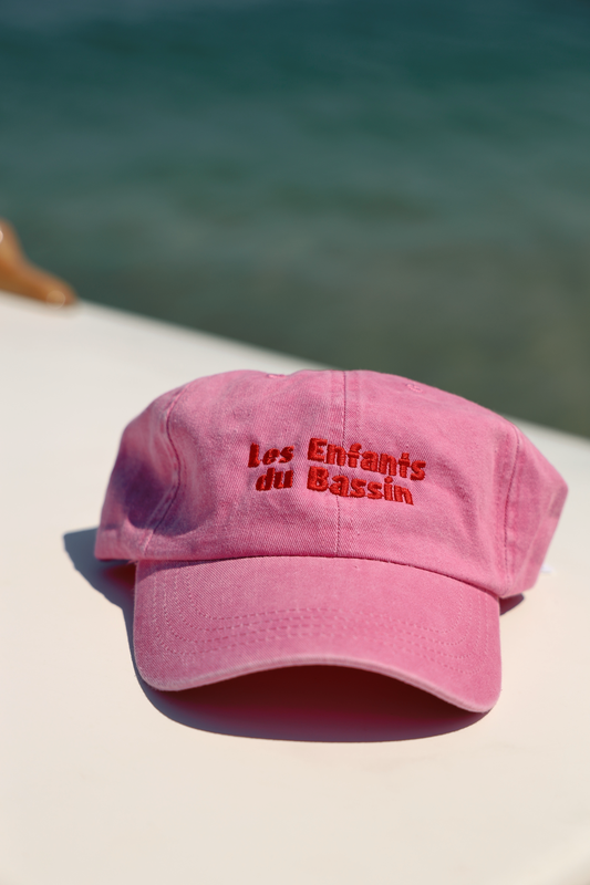 Casquette - Rose broderie rouge