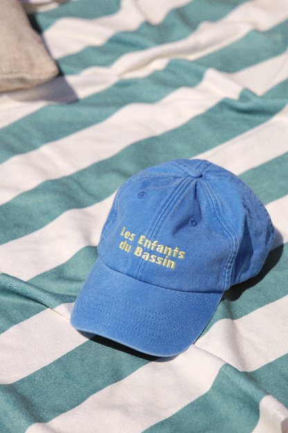 Casquette adulte - Bleue broderie jaune