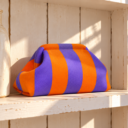 Pochette rayée Simon violet