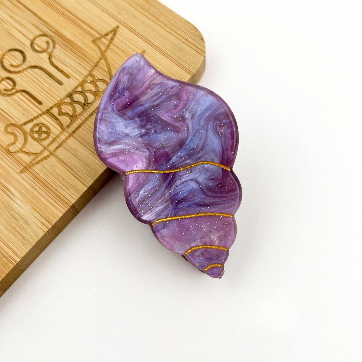Petite pince à cheveux Coquillage violet