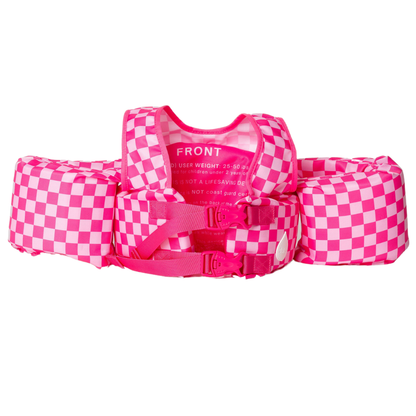 Bouée gilet enfant Carreaux roses (11-23 kg)