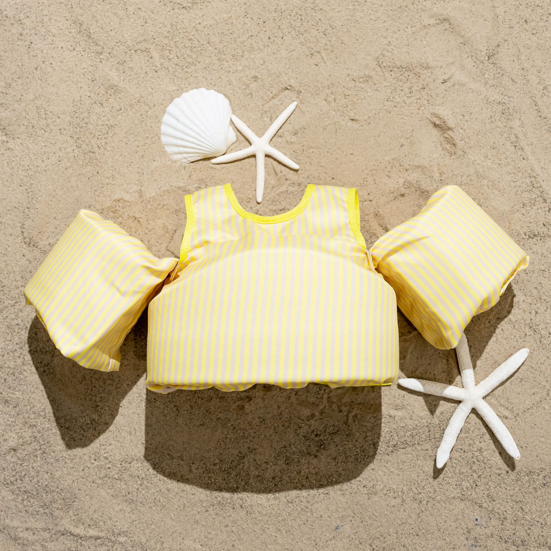 Bouée gilet enfant Rayures jaunes (11-23 kg)