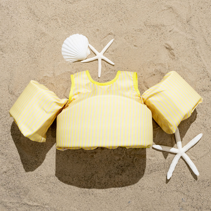Bouée gilet enfant Rayures jaunes (11-23 kg)
