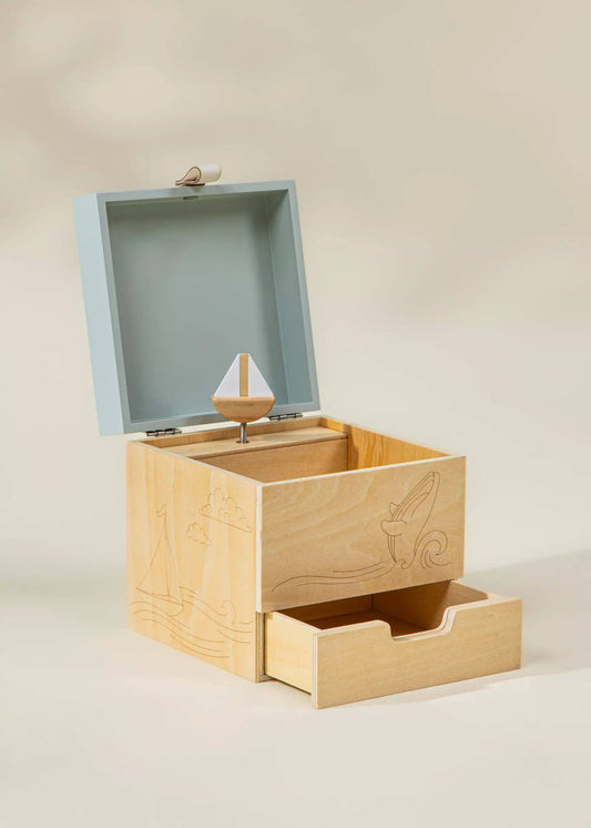 Boîte à souvenirs musicale en bois - Océan