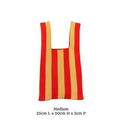Sac rayé Summer taille M bordeaux