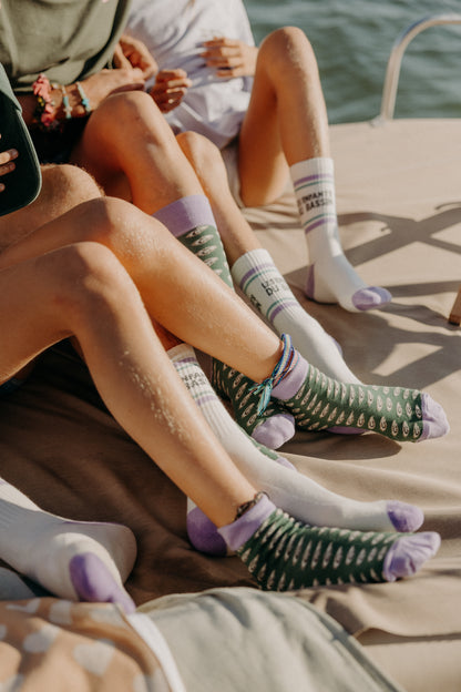 Chaussettes Petites huîtres - vert et violet
