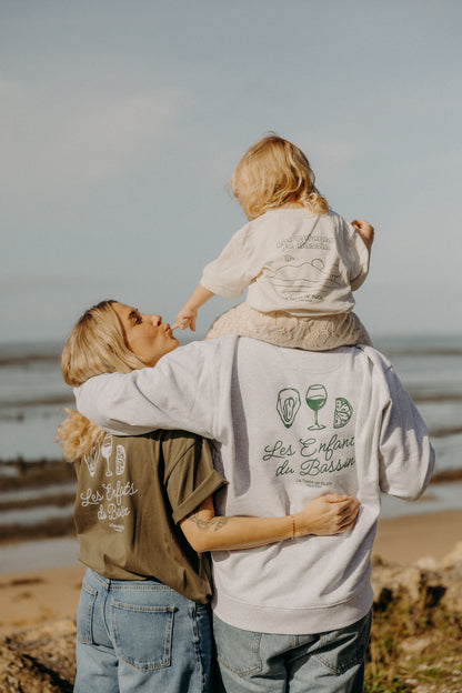 Le T-shirt "Dégustation" vert kaki-violet