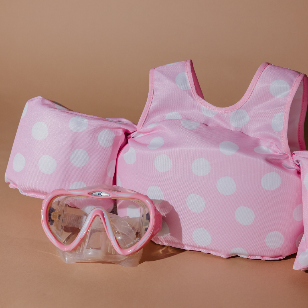 Bouée gilet enfant Pois roses (11-23 kg)