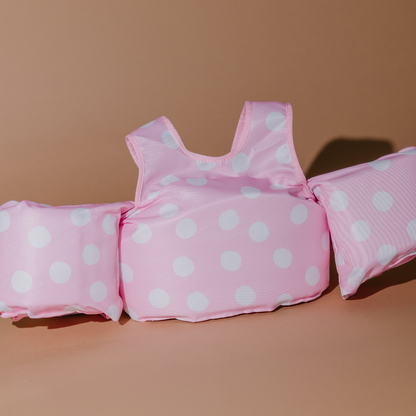 Bouée gilet enfant Pois roses (11-23 kg)